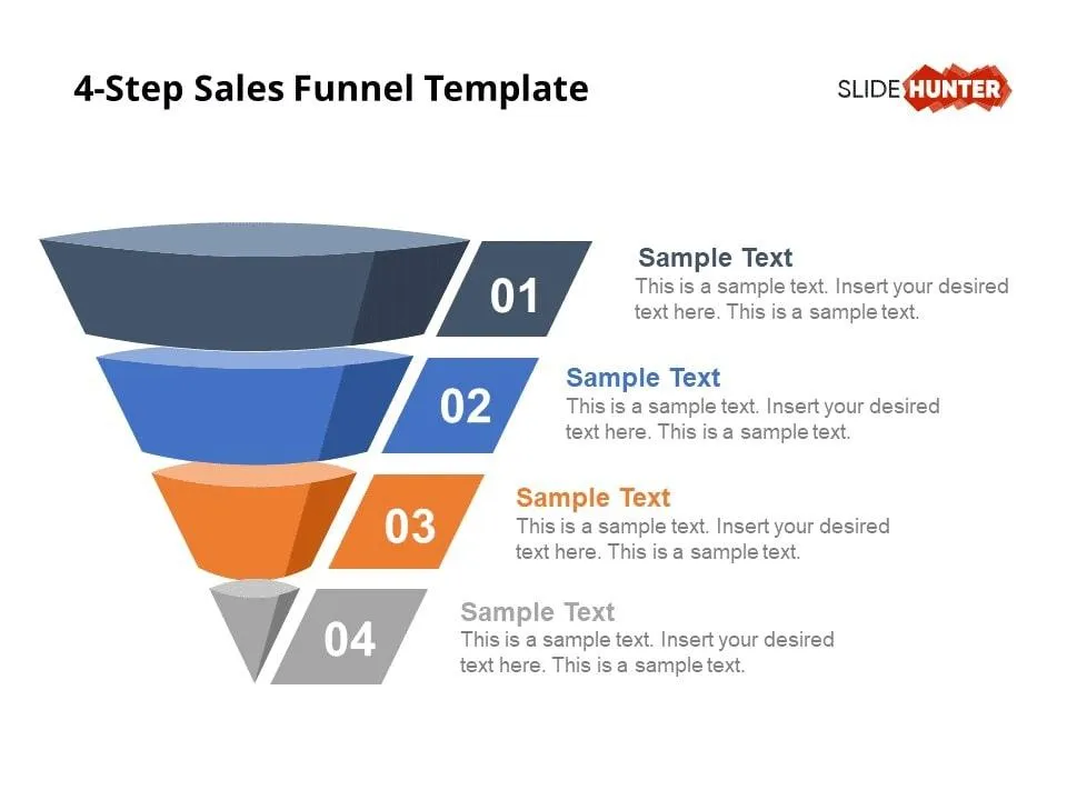 Plantilla de embudo de ventas de PowerPoint de Slidehunter