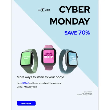Modello di volantino per il Cyber Monday