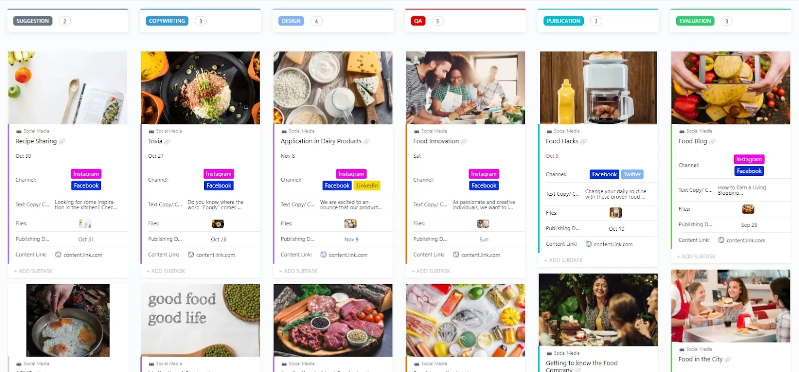 Mẫu mạng xã hội ClickUp