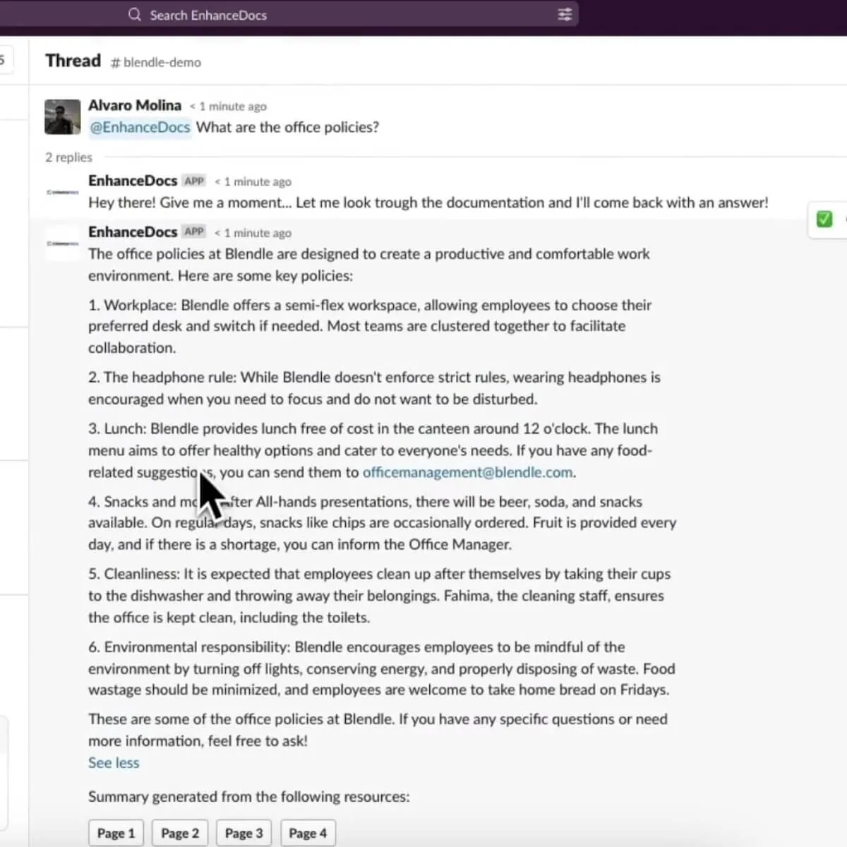 Alternatives à Mindgrasp IA : utilisation d'EnhanceDocs dans Slack