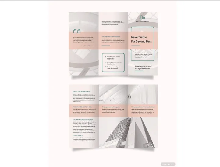 Brochure sur la gestion immobilière par modèle de Template.net