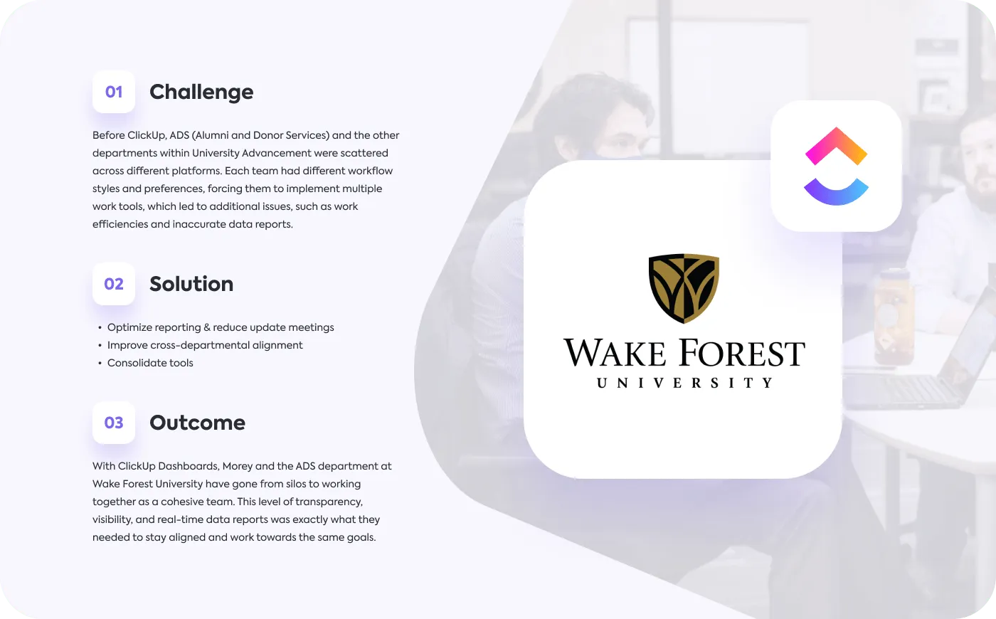 Nghiên cứu điển hình về Wake Forest ClickUp