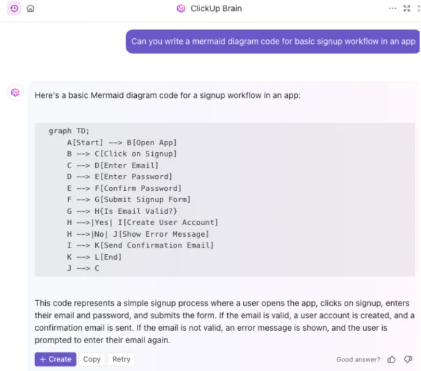 Loveable AI alternatívák: Gyorsabb kódgenerálás és hibakeresés a ClickUp Brain segítségével