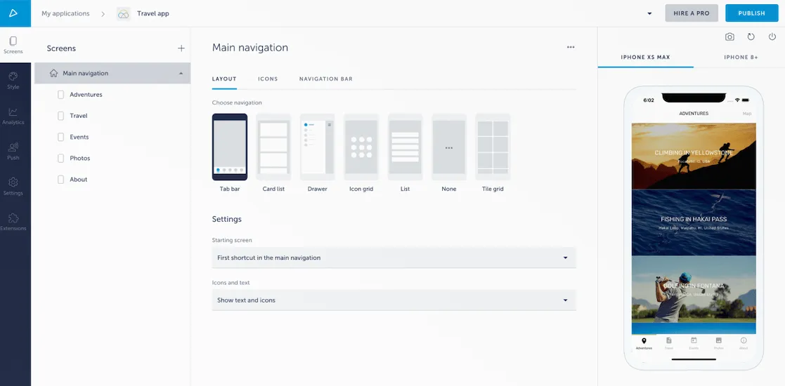 Application web Shoutem