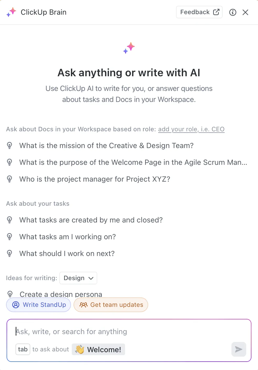 ClickUp Brain textgenerator