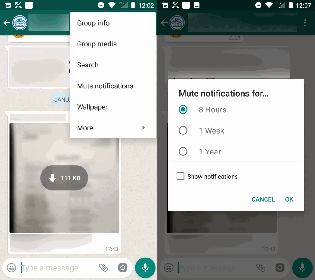 whatsApp-groepsberichten dempen