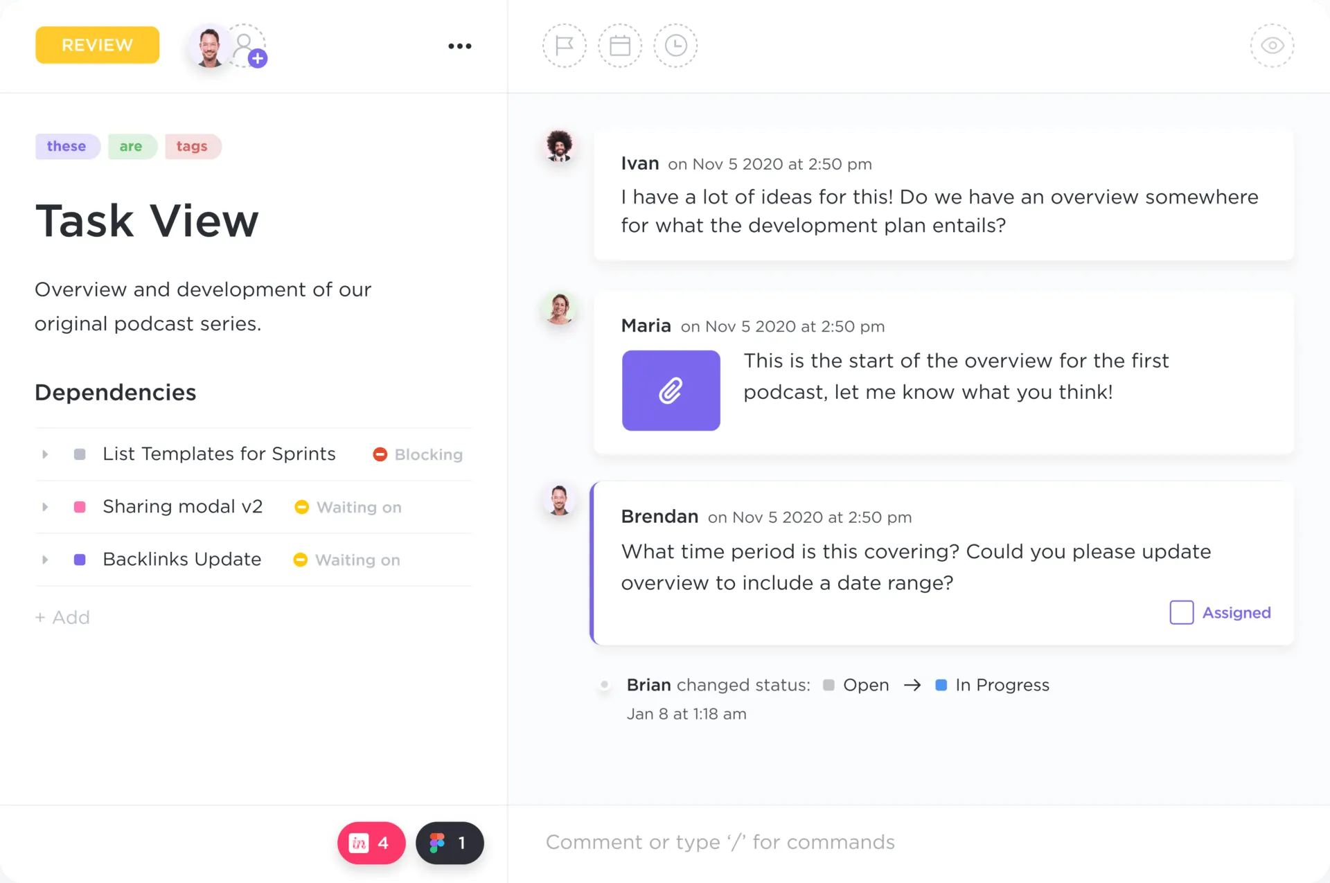 Chế độ xem nhiệm vụ ClickUp