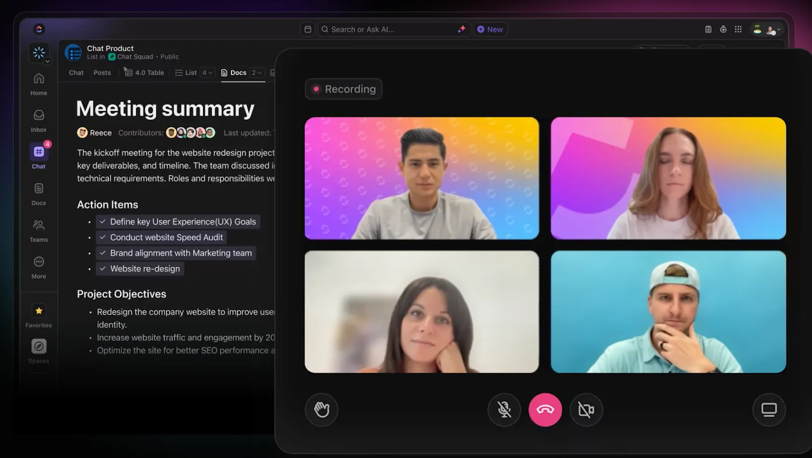 Chat do ClickUp