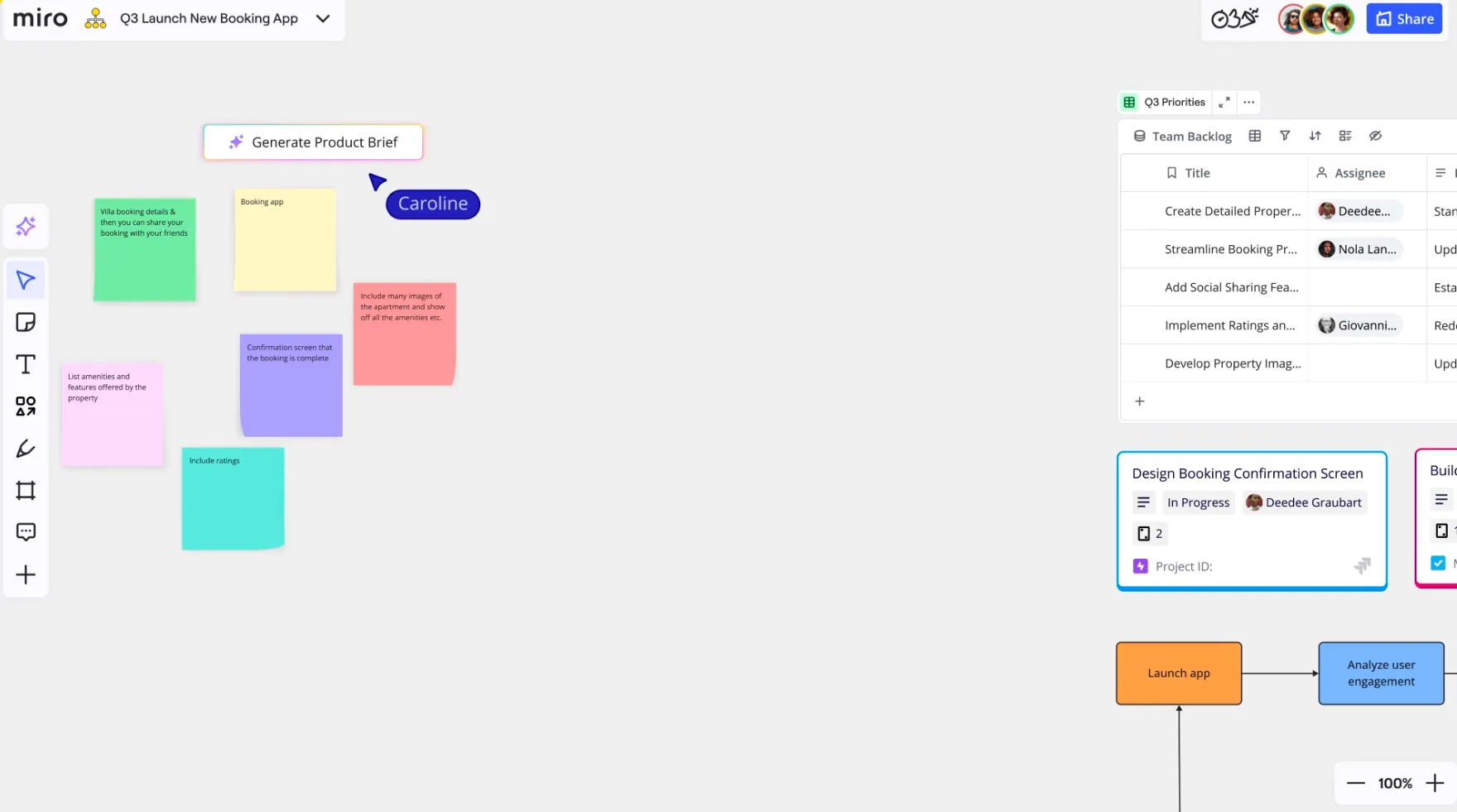Miro: creador de mapas mentales con funciones de dibujo manual.