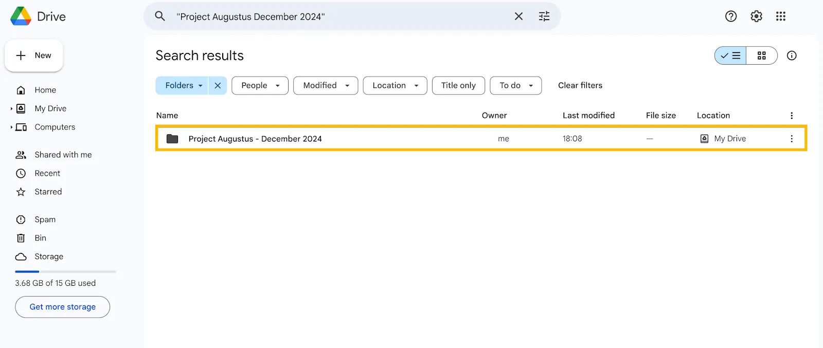 Comment copier un dossier dans Google Drive : étape 2.2