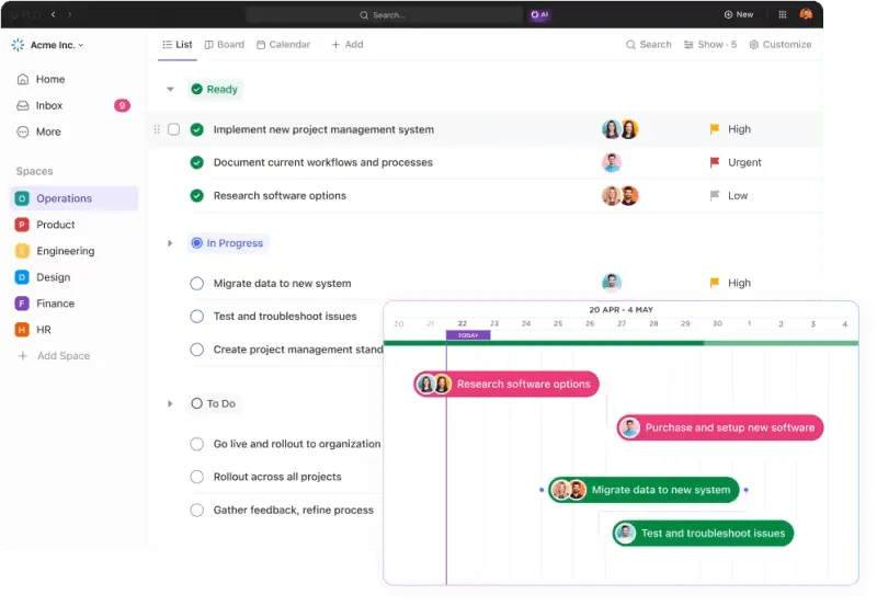 Die Lösung von ClickUp für IT und PMO