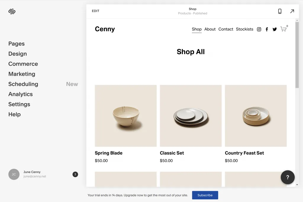 Squarespace เป็นที่รู้จักกันดีในฐานะแพลตฟอร์มครบวงจรสำหรับการจัดการเนื้อหาเว็บไซต์