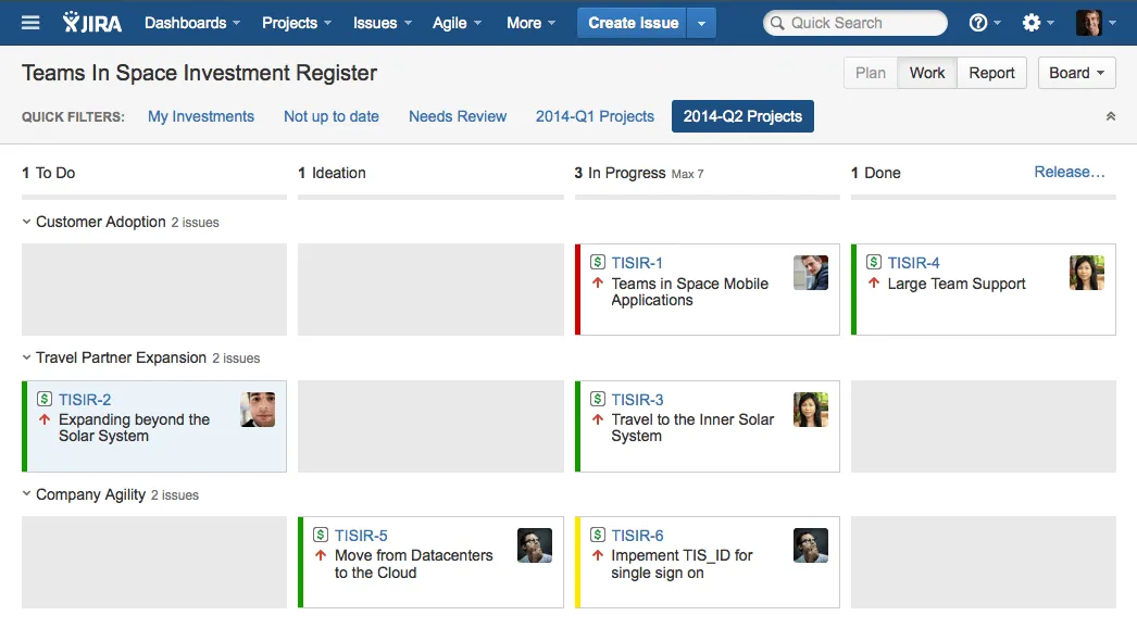 لوحة إدارة المشاريع Jira