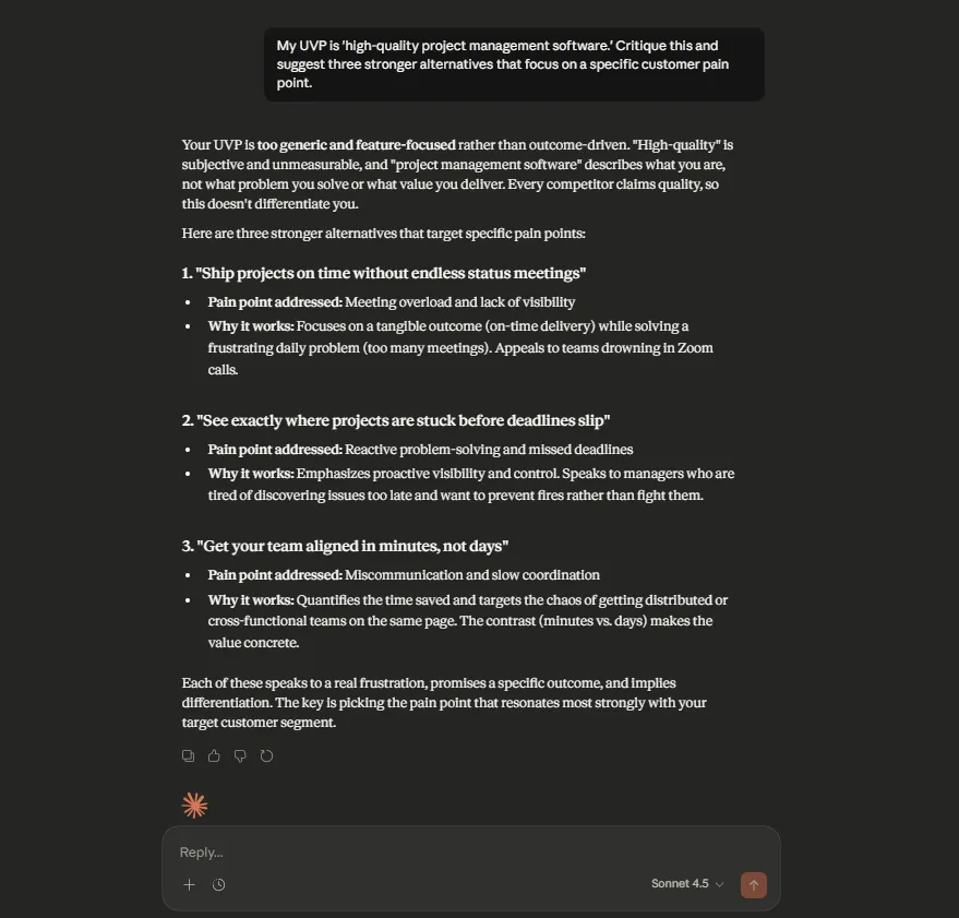 Uji ide Anda dengan memberikan prompt kepada Claude