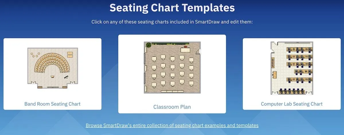 Plantillas gráficas de distribución de asientos de SmartDraw
