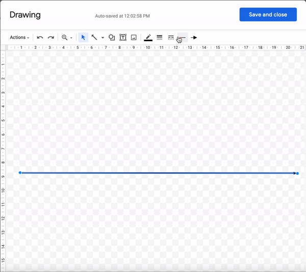 Espessura da linha no Google Docs