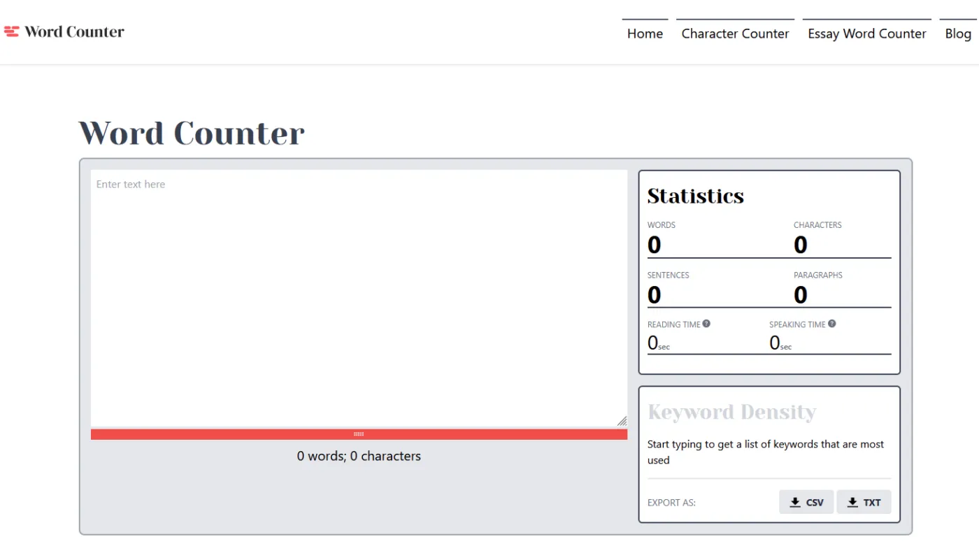 Wordcounter.ai: Terbaik untuk penghitungan kata dasar dan analisis teks sederhana