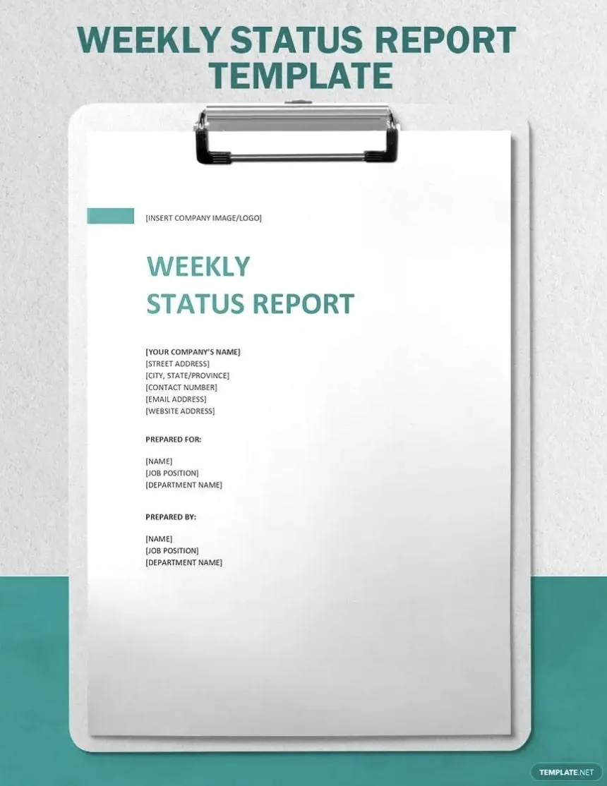 Mẫu báo cáo trạng thái hàng tuần của Tài liệu Google bởi Template.Net