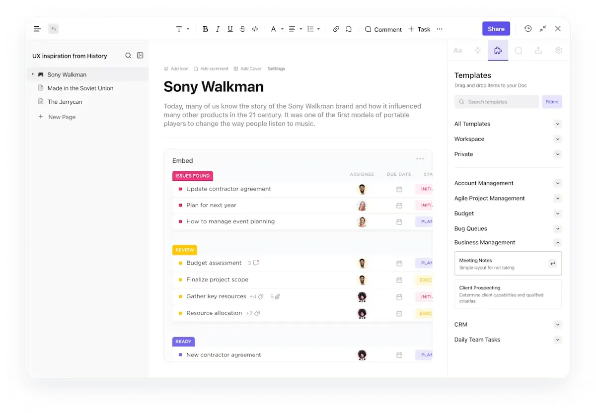 ClickUp Docs