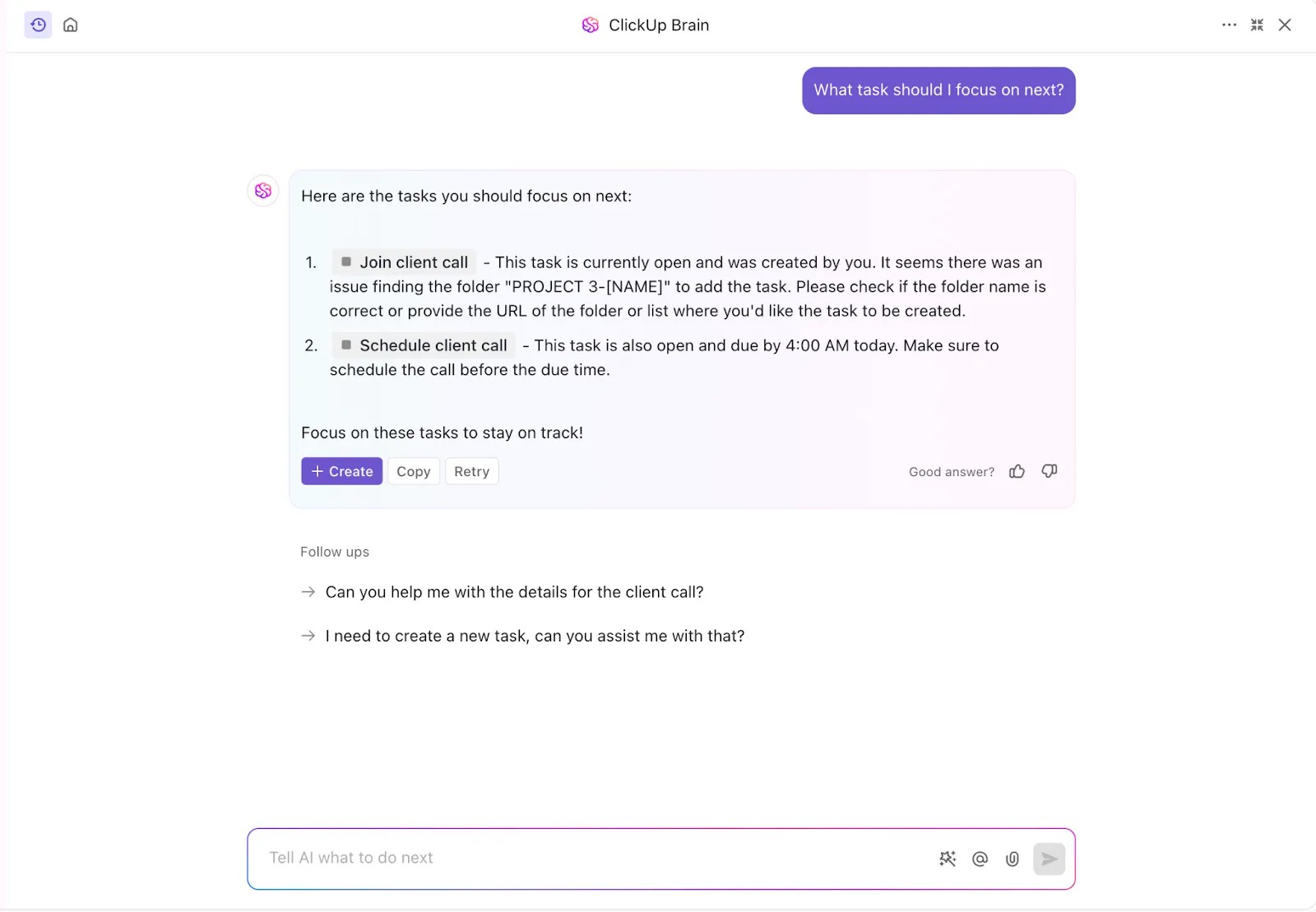 ClickUp Brain