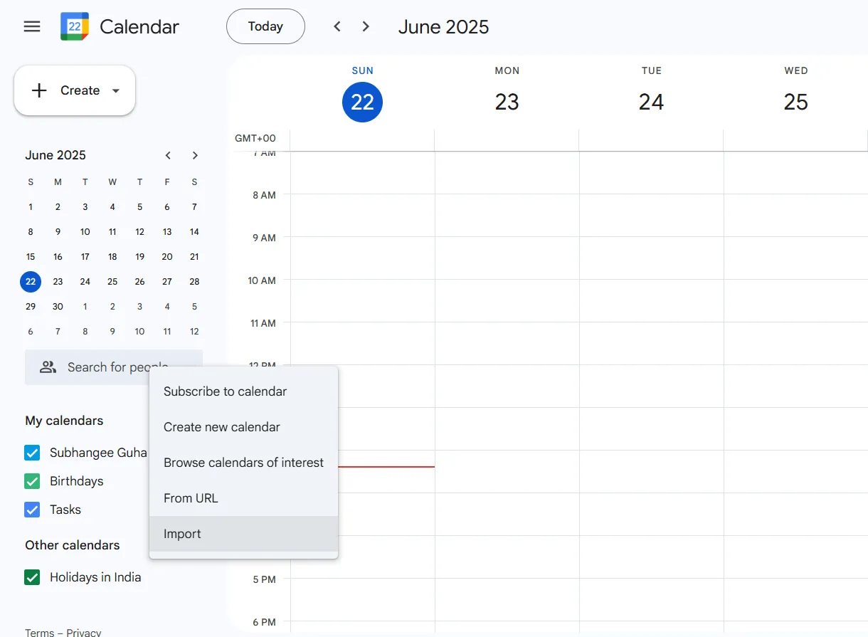Google Agenda