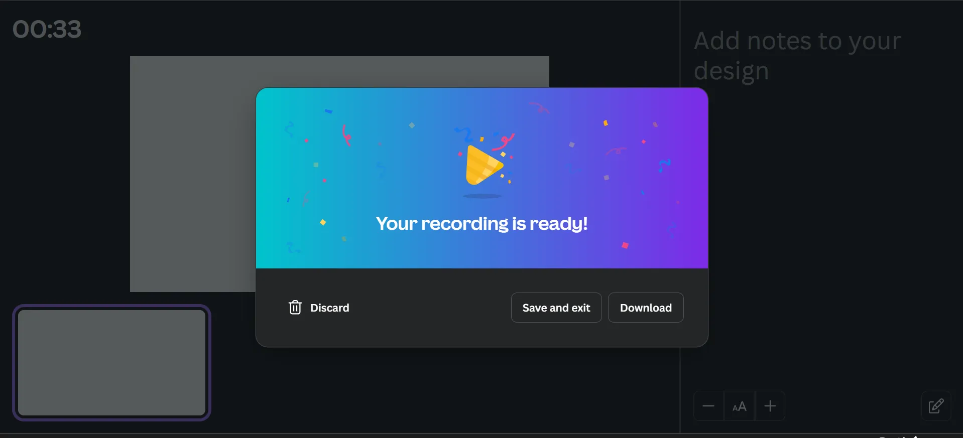 Partagez ou téléchargez la vidéo : Comment enregistrer votre écran sur Canva