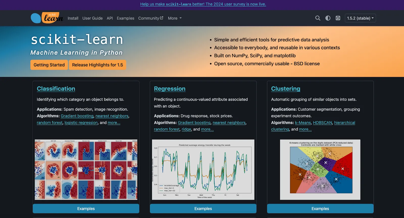 Scikit-learn Open-Source-Software zum Erlernen von Python