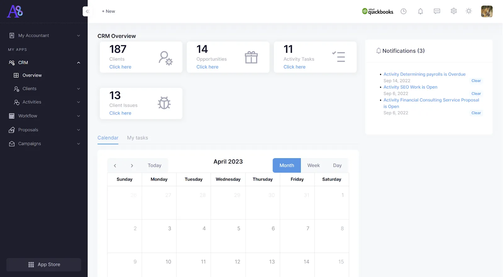 Quickbooks : CRM pour comptables