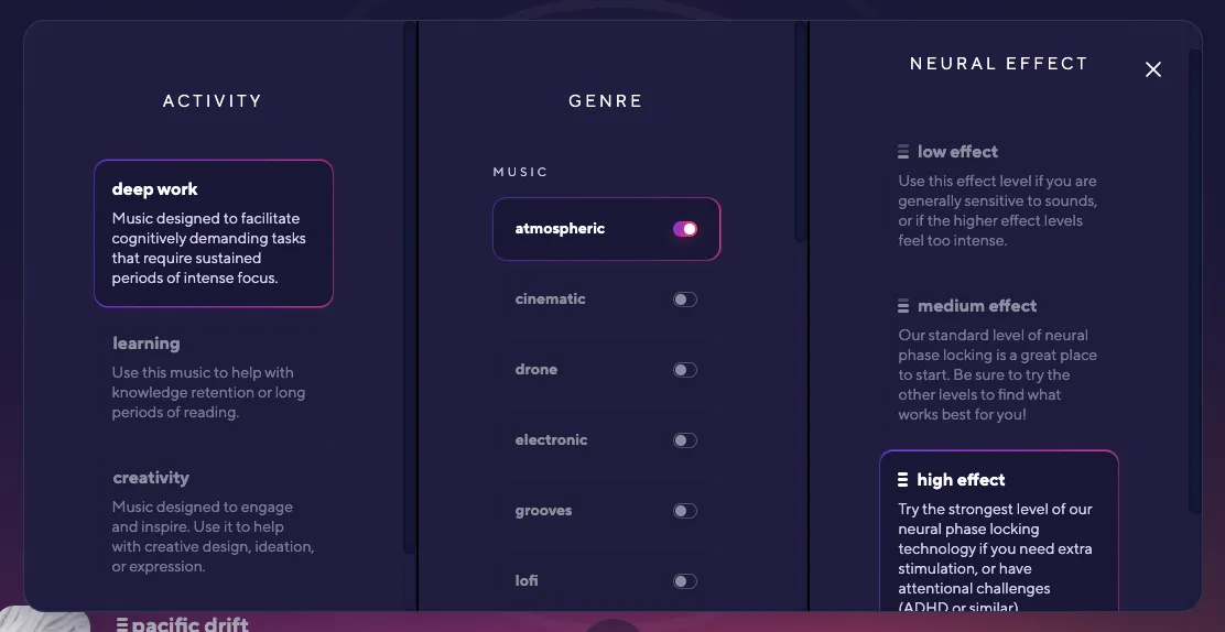 Brain.fm: ferramentas de produtividade para TDAH