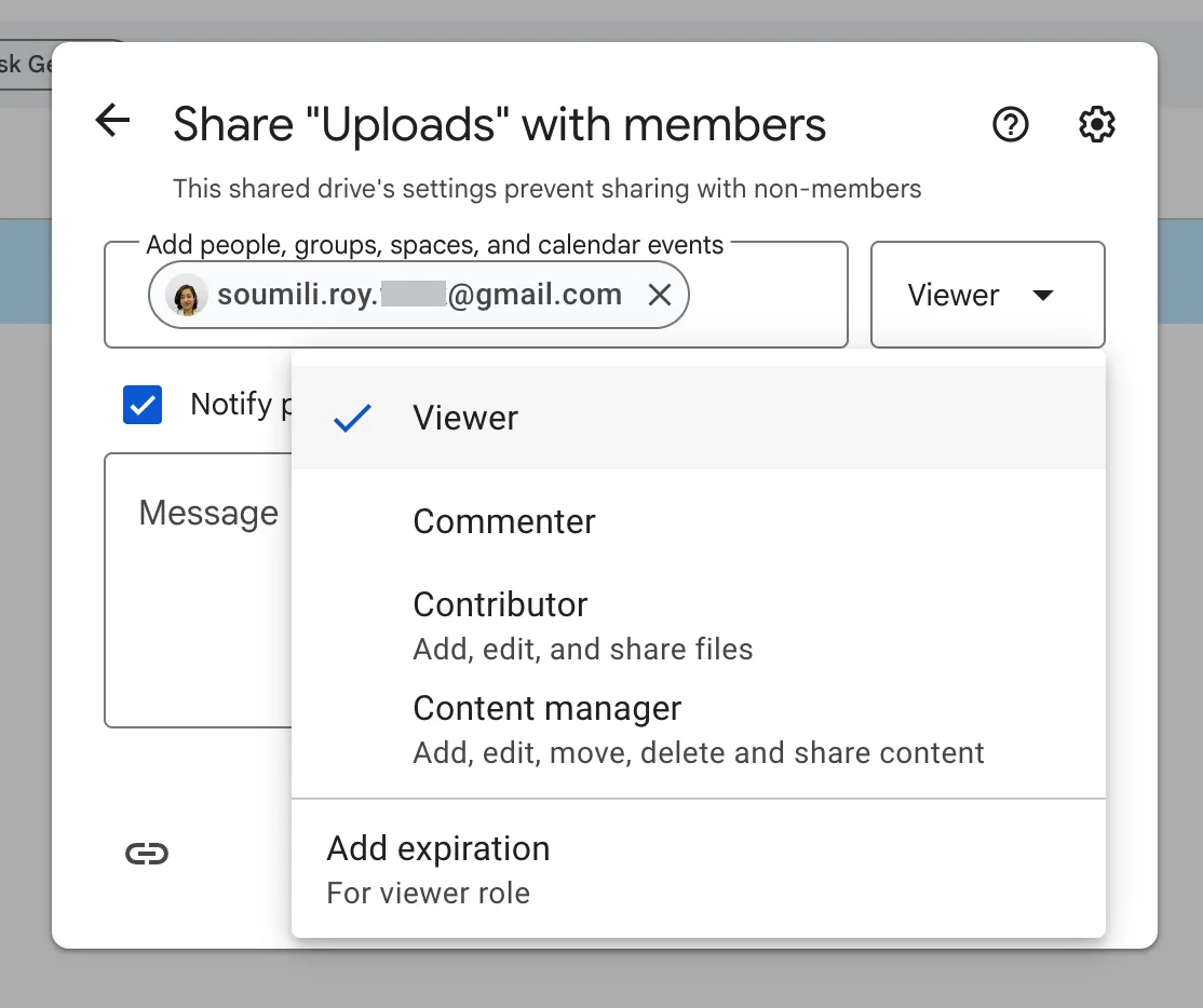 Legen Sie Berechtigungen für Dateien und Ordner in Google Drive fest: Google Drive-Client-Portal