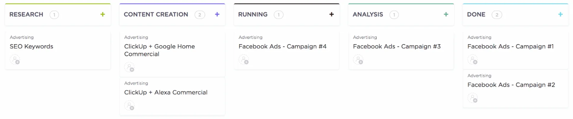 Status personalizados do ClickUp: rótulos de status que mostram os estágios de progresso para fluxos de trabalho personalizados