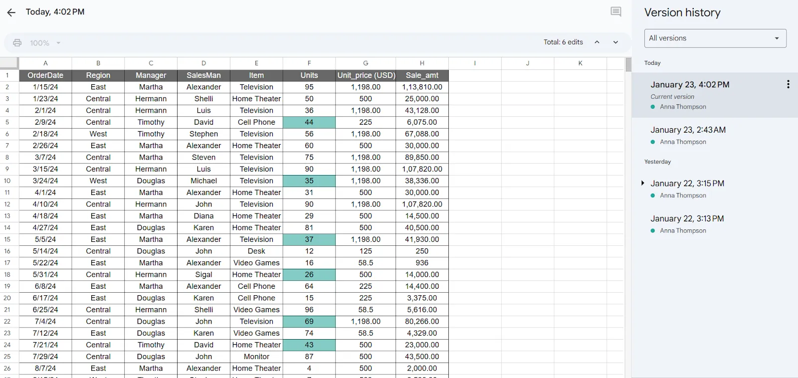 ประวัติเวอร์ชันที่ผ่านมา: วิธีติดตามการเปลี่ยนแปลงใน Google Sheets