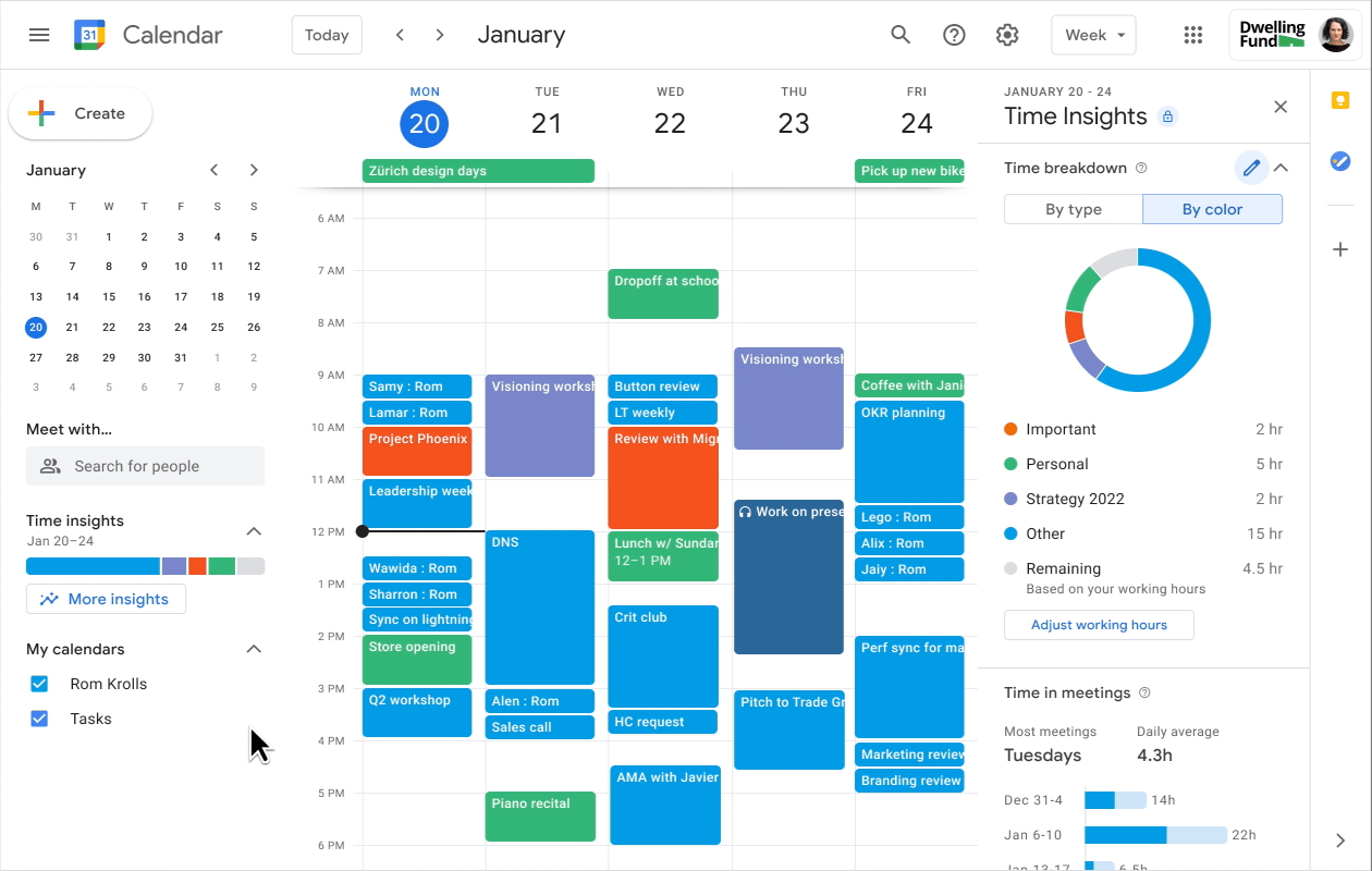 Memberikan kode warna pada tugas di Google Calendar