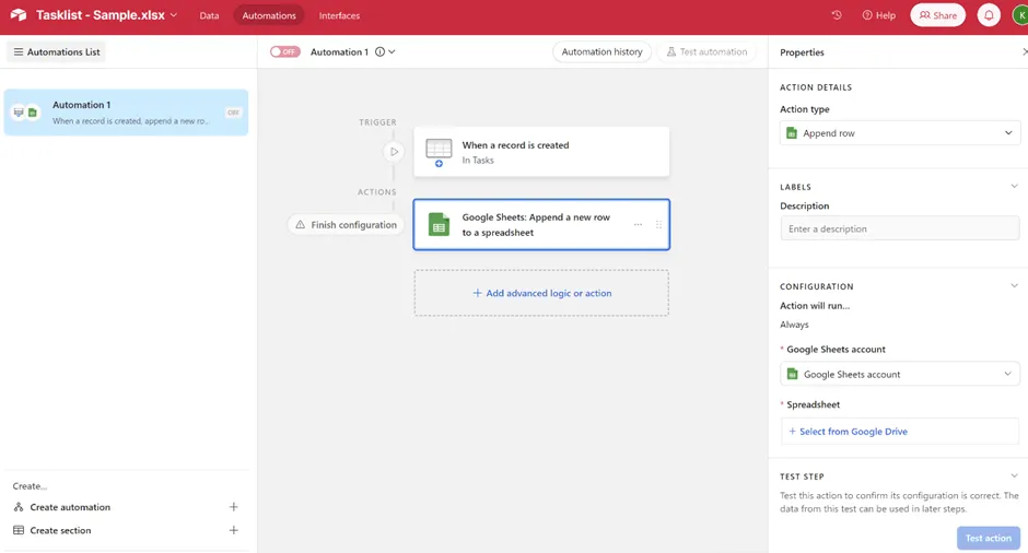 Google Drive под опцията „Спреッドшит“