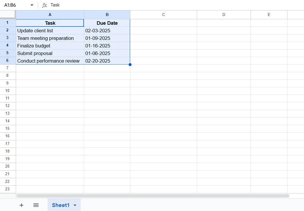 ทั้งตาราง: วิธีจัดระเบียบวันที่ครบกำหนดใน Google Sheets