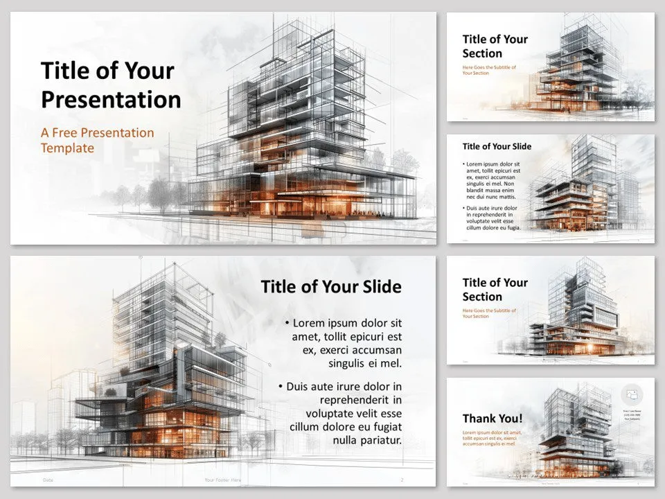 Modèle Architecture Sketch par PresentationGo