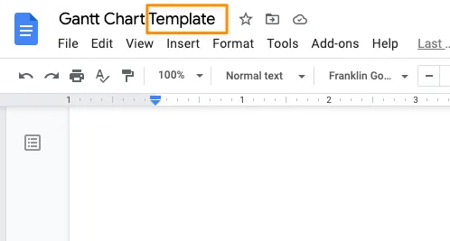 Lưu mẫu biểu đồ Gantt trong Tài liệu Google