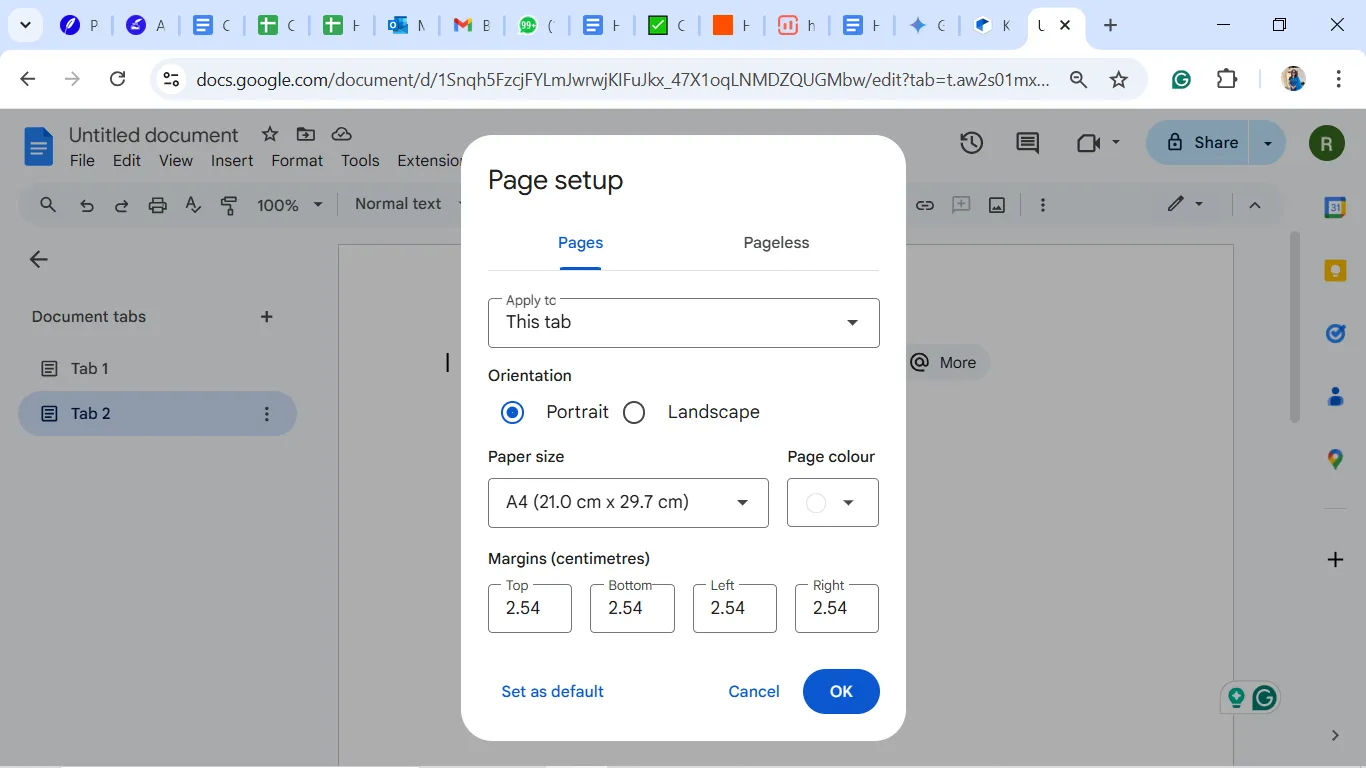 Nastavení hodnot okrajů: Jak upravit okraje v Google Docs