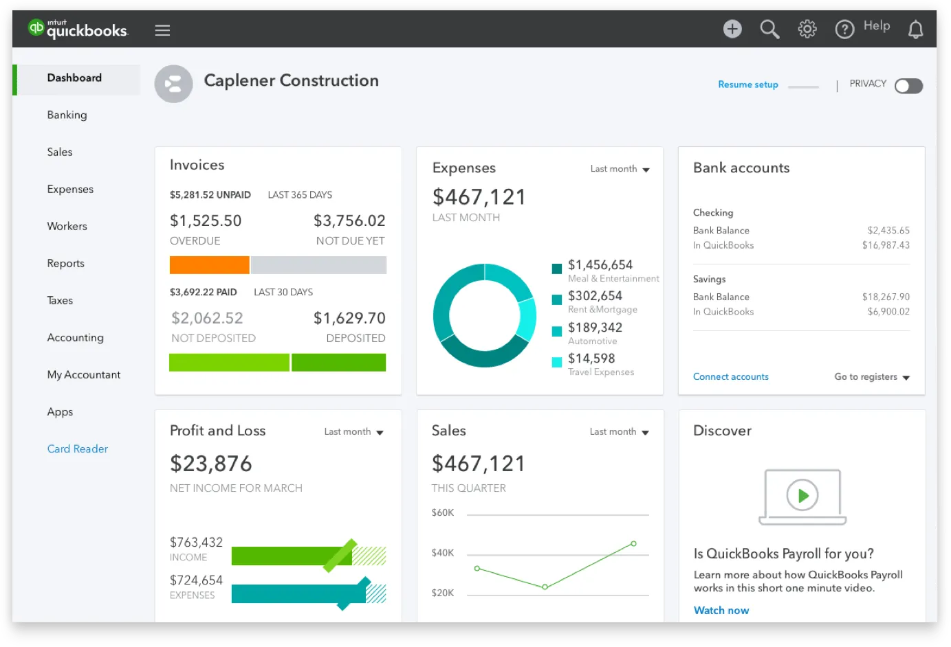QuickBooks:充実したレポート作成機能を備えた会計・ビジネスソフトウェア