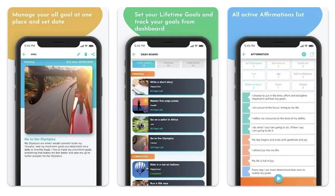 Yaşam planlama yazılımı: Google Yaşam Hedefleri mobil görünüm