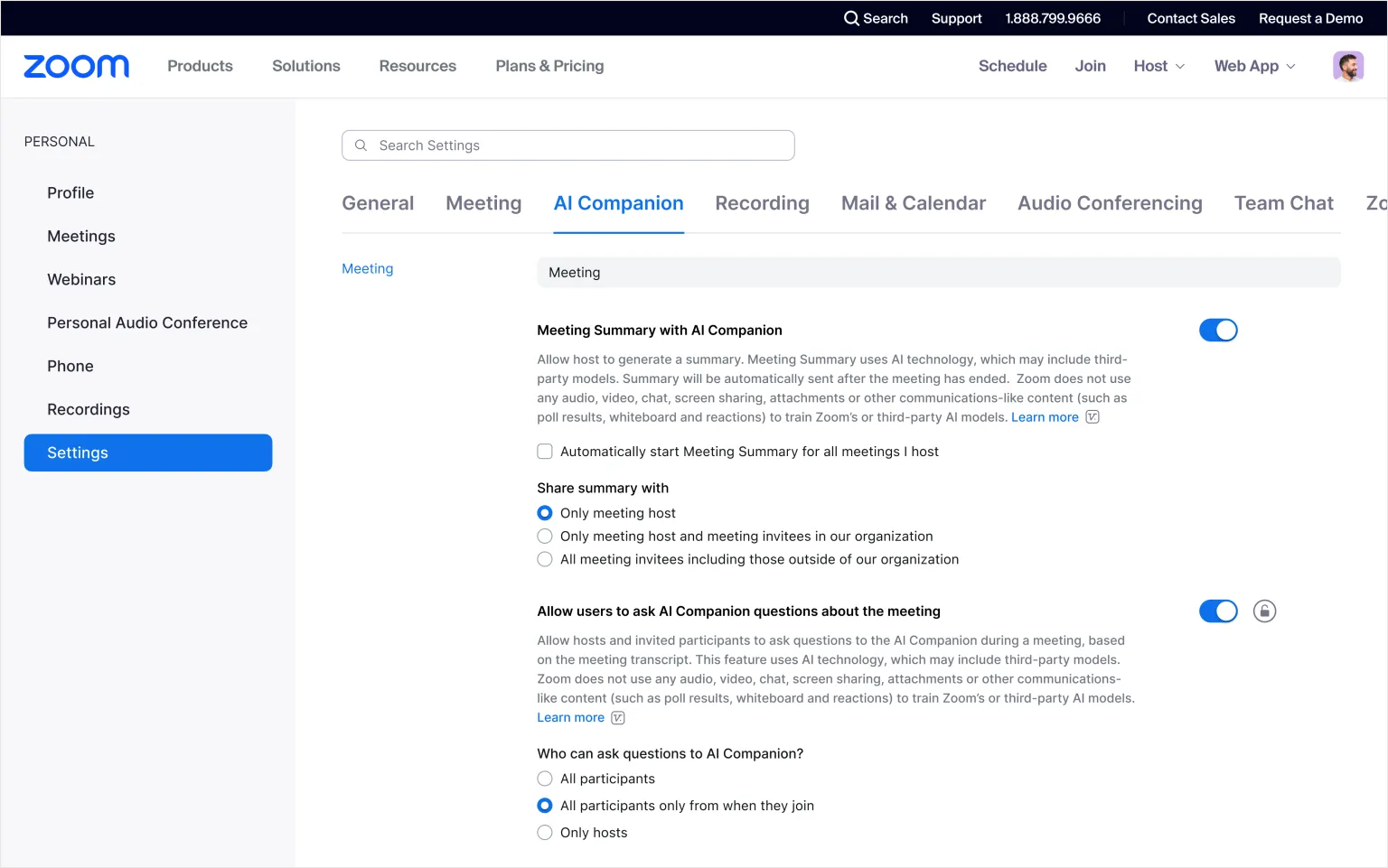 2. Activar el resumen de la reunión y las notas: Cómo tomar notas automáticamente durante una reunión de Zoom