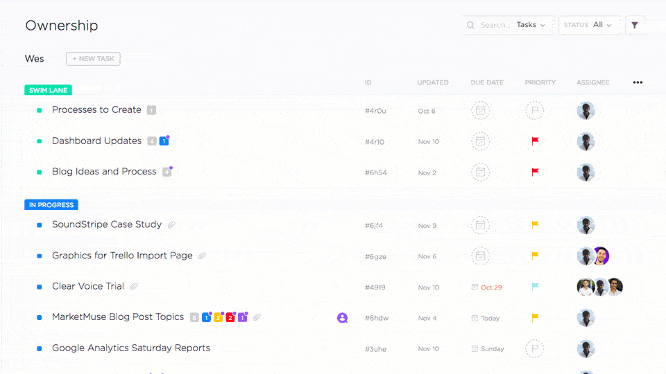 Crie tags personalizadas nas visualizações do ClickUp