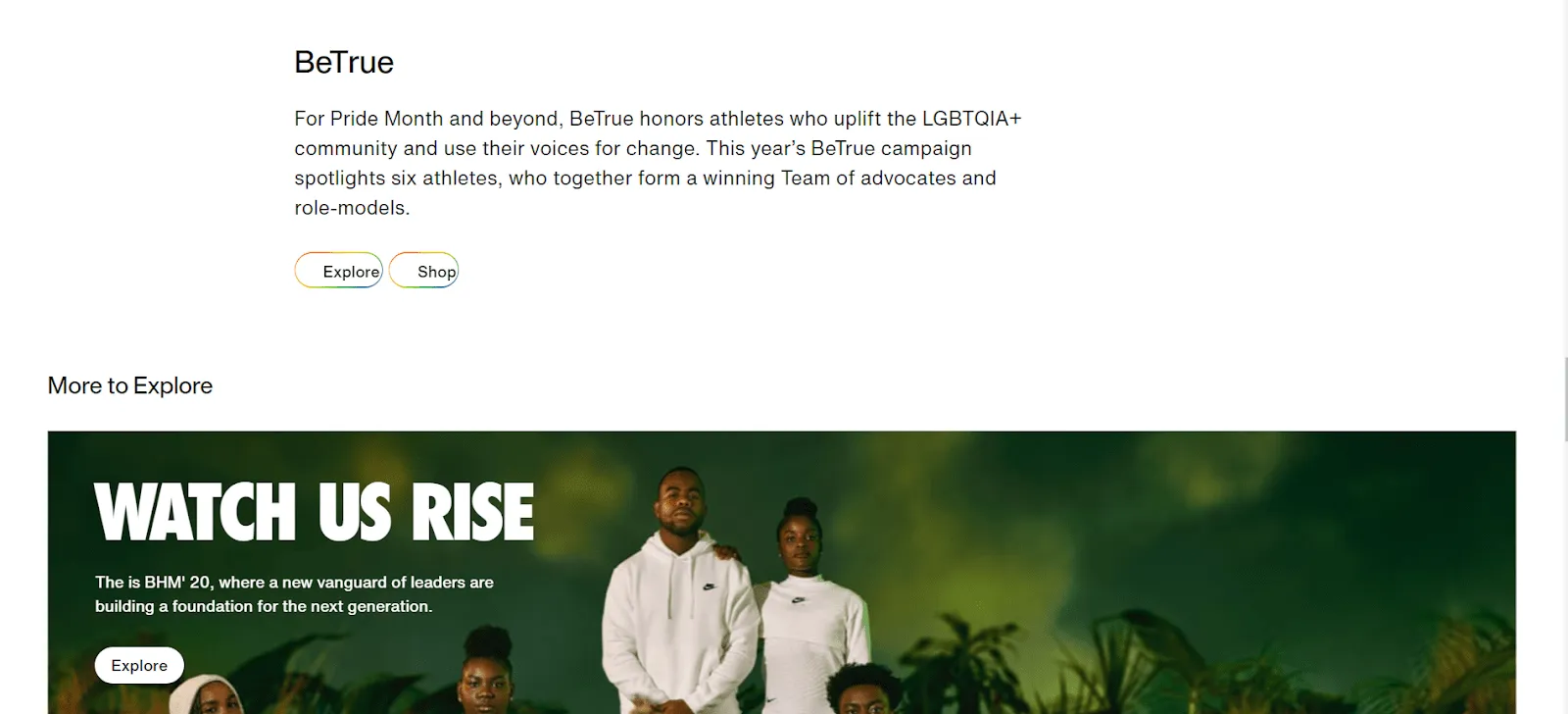 Campagne BeTrue de Nike