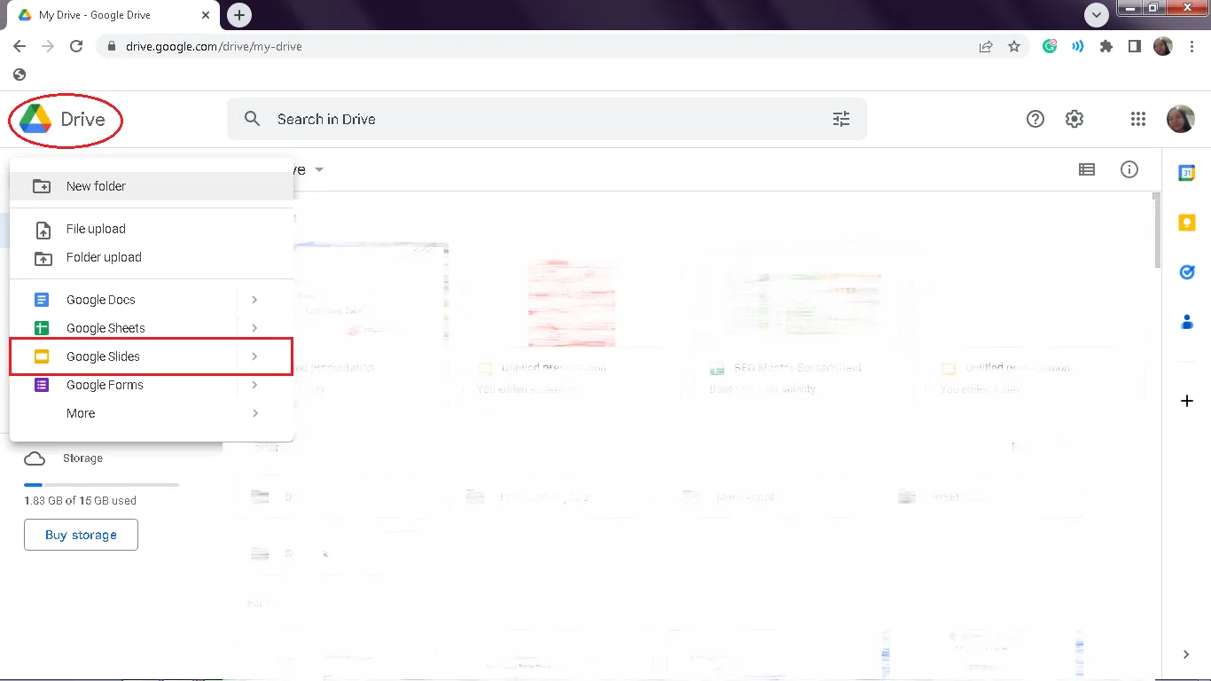 Comment dessiner dans Google Slides : lancez votre présentation Google Slides.