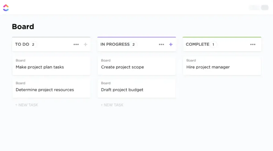 Mẫu Kanban của ClickUp
