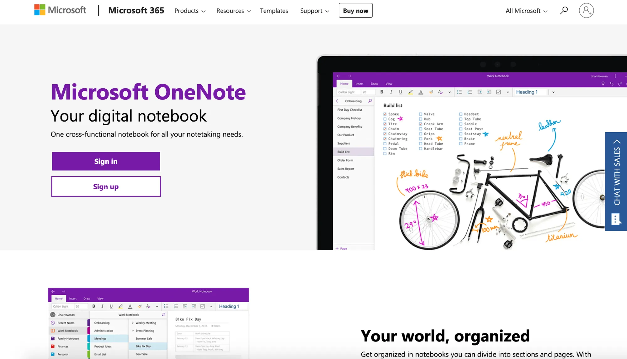 Microsoft OneNote-Seite