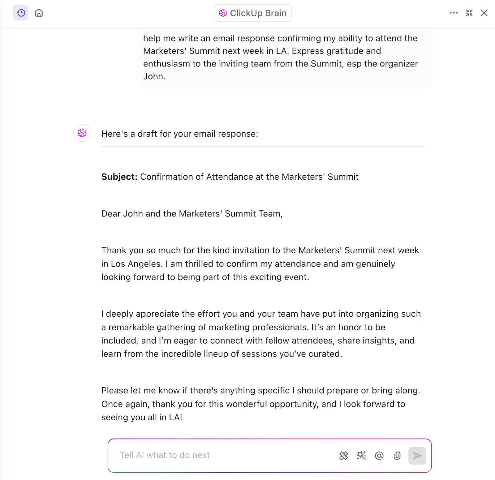 ClickUp Brain : comment utiliser Gemini dans Gmail