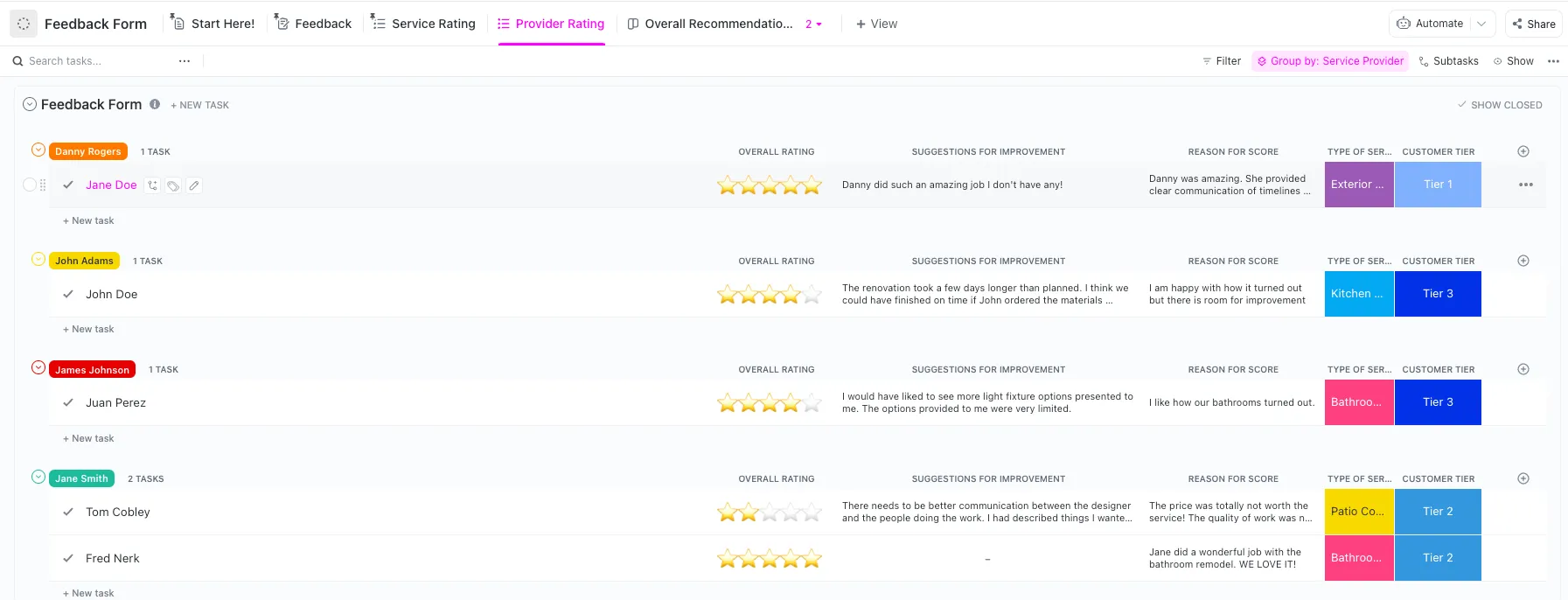 Reúna e analise o feedback dos clientes para tomar melhores decisões com o modelo de feedback do cliente do ClickUp.