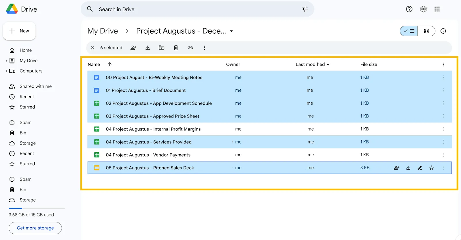 Comment copier un dossier dans Google Drive : étape 3