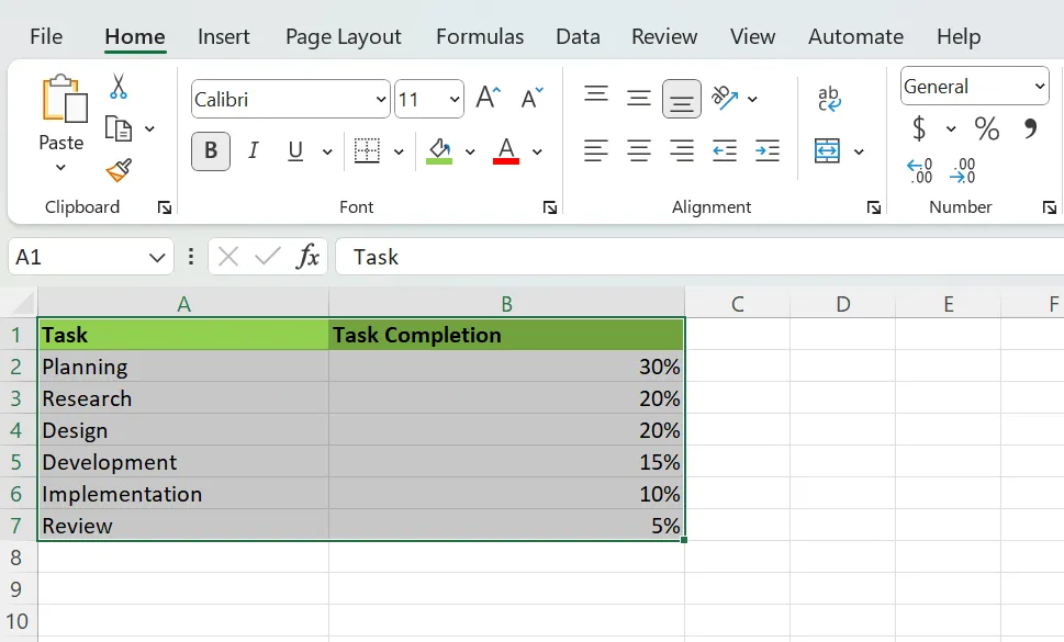 Hogyan készítsünk kördiagramot az Excelben? Clickup lépések
